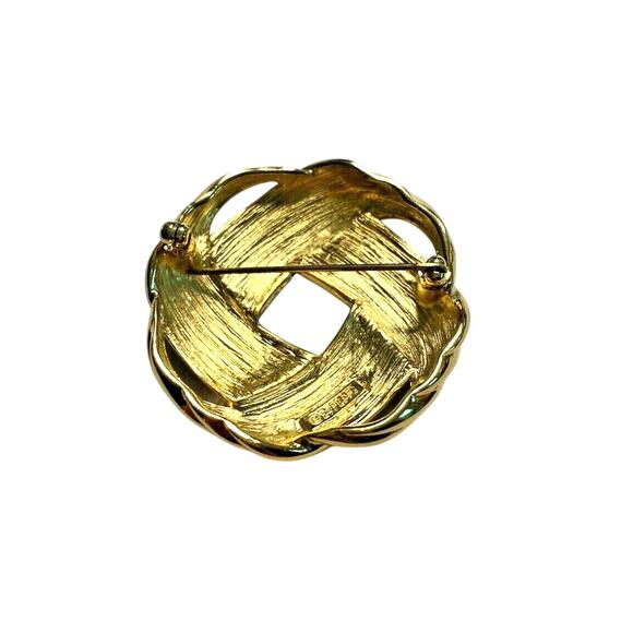 Vintage Gold Tone Brooch Pin Signed ERWIN PEARL - Picture 2 of 4
